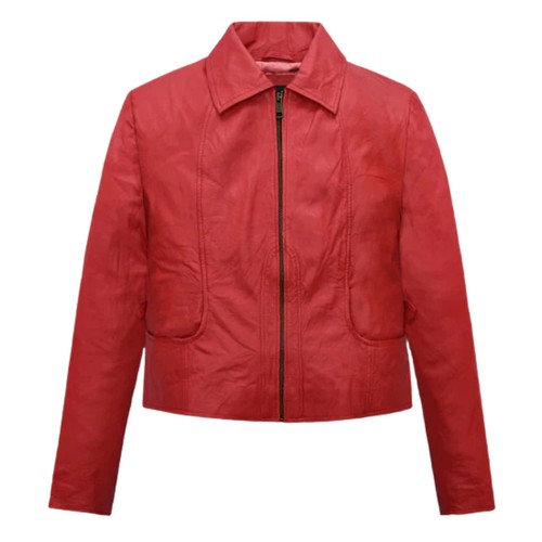 Women red genuine leather - red,