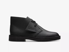 New Clarks Originals Older Boys Black Leather Desert Boots UK Size 5 G EU 38