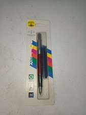 Parker Jotter - Original Fountain Pen - Blue and Black Cartridge Ink -Medium Nib