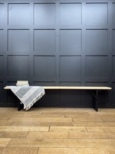 Vintage Fold Up Stripped Pine Bench / Picnic Hallway Seating Garden Furniture