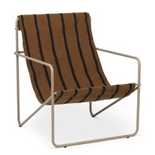Ferm Living Attention Desert Chair Lounge Brown Stripe Indoor Outdoor New* F1