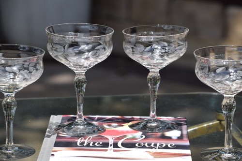 Vintage etched cocktail - etched,