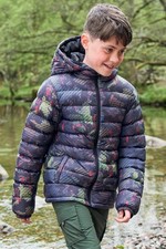 Mountain Warehouse Boys Padded Jacket Printed Seasons Kids Water Resistant Coat