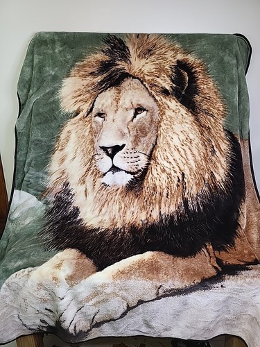 Vtg lion blanket luxury - vtg, throw