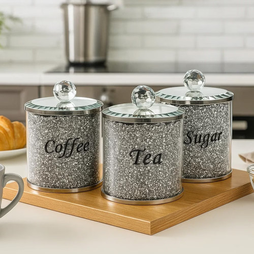 Tea coffee sugar canisters - tea,