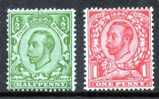 GB GV Downey Hds pair die II wmk Royal Cypher SG 344, 345 superb U/M, cat £30+
