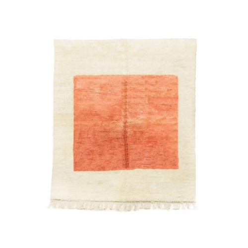White and orange rug - orange, berber