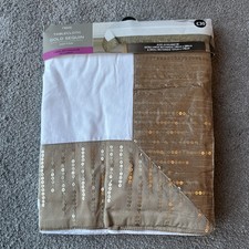 BNWT Next Large Rectangle Gold Sequin Cotton Tablecloth - Size 137 x 229 cm