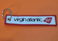 Airline Embroidered Cabin Crew Pilot Keyring Keychain Tag Virgin Atlantic New