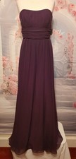 Alexia Designs Strapless Eggplant Maxi Dress Size 10 Evening/Bridesmaid Gown