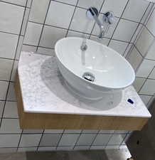 Bathroom Floating Cantilever Basin Shelf Slimline Stone Affect Resin Worktop