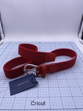 GANT Elastic Braided Belt - Bright Red - Size 75cm/30inch - New