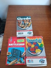 3x Games To Go Travel Board Game Bundle | MB Games  | Downfall Battleship Cluedo