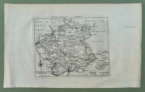 Antique map worcestershire - antique,