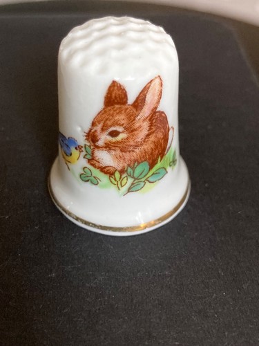 Fine china thimble - with, gilded