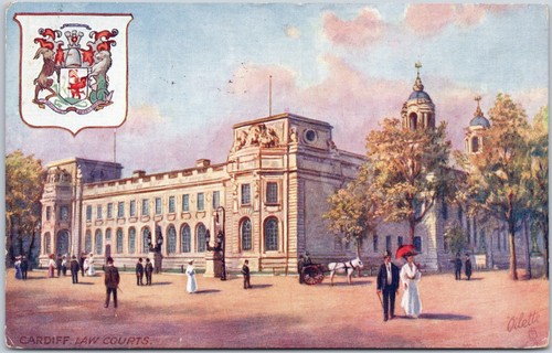 Cardiff antique postcard law - cardiff,