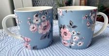 Pair Cath Kidston Cherry Blossom 1/2 Pint Tea/coffee Mugs Fine Bone China