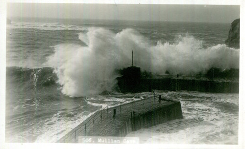1920s postcard heavy sea - , at