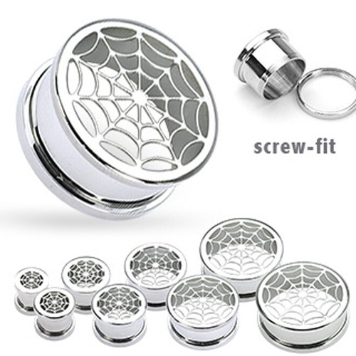 Spiderweb tunnel plug ear - spiderweb,