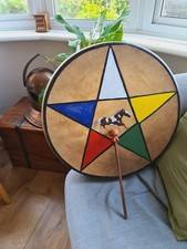 Vintage handpainted drum - vintage,