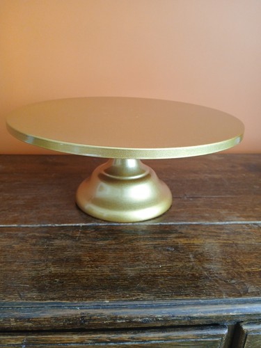 Gold cake stand 30cm - gold, round