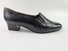 Equity black leather mid heel - leather,