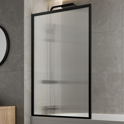 Matt black over bath shower - black,