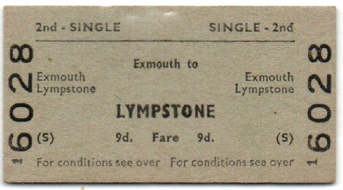 Btc railway ticket exmouth - btc(s),