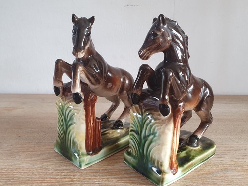 Vintage pair prancing horse - vintage,