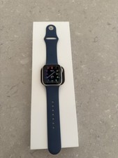 Apple Watch SE 40mm 2024 Silver Case Denim Sport Band S/M MXEC3QA/A
