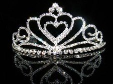 Bridal Bridesmaid Prom made with Swarovski Crystal Silver Plated Tiara  UK 0071