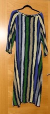 ZANZEA Size 4XL Glorious Blue Striped Cotton Mix Dress Up to 54" Bust