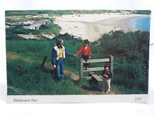 Young Family Enjoying Clifftop Walk at Freshwater East Wales Vintage Postcard