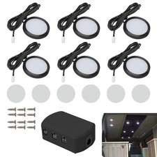 6x 12V Interior LED Spot Lights Aluminum For Camper/Van/Caravan/Motorhome Lights