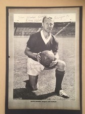 DAVIE WILSON SIGNED 1956-67 RANGERS & SCOTLAND 11 x 8 inch PICTURE