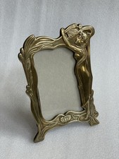 Vintage Art Nouveau Style Brass Photo Frame – Ornate Curved Design