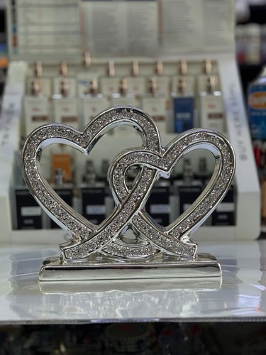 Silver crystal heart bling - silver,