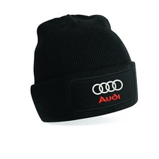 Audi Inspired Logo Embroidered patch beanie hat