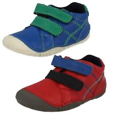 Boys Red / Bright Blue Leather Riptape Startrite Pre-Walkers Shoes Baby Milan