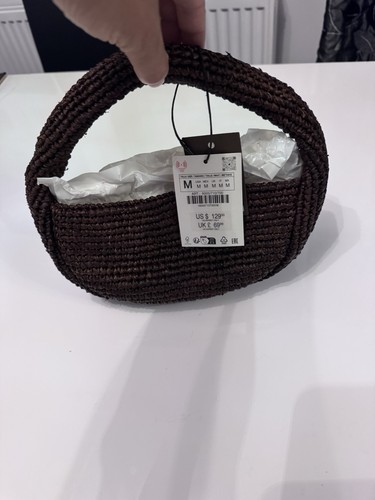 Raffia handbag zara brown new - raffia,