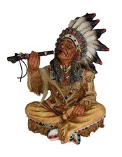 Indian Sitting With Peace Pipe