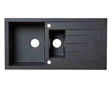 Cooke & Lewis Kitchen Sink Ising Grey Resin 1.5 Bowl Rectangle 500x1000mm - READ