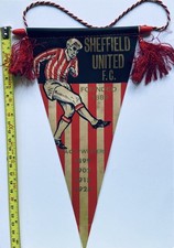 1960s/70s Vintage SHEFFIELD UNITED 'FA Cup Winners' PENNANT. 27cm x 17cm. V Good