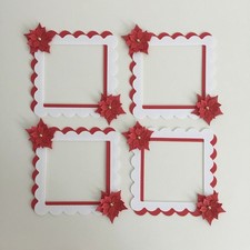 4 Red, White 'POINSETTIA FRAME