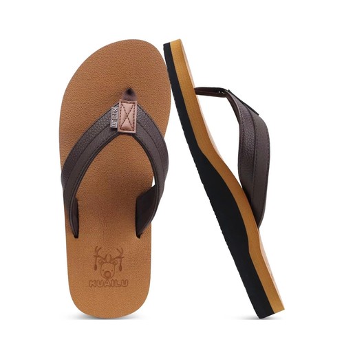 Kuailu mens flip flops brown - kuailu,