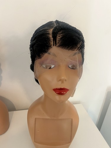 Black braided lace front - black,