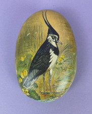 Lapwing-Peewit Vintage Hand Painted Pebble Wild Bird Art