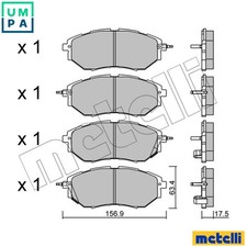 BRAKE PAD SET DISC BRAKE 22-0763-0 FOR SUBARU TRIBECA/SUV B4/VI/LEGACY LEVORG