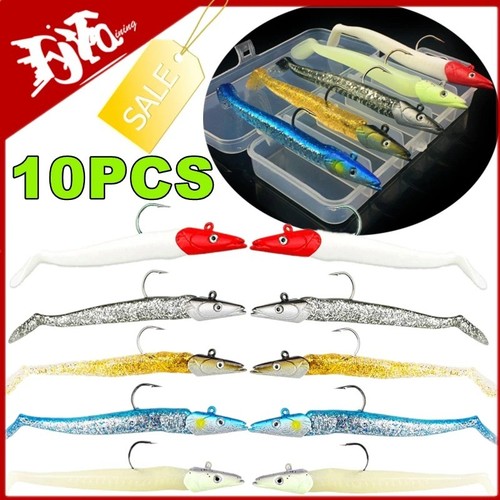 10pcs saltwater sandeel lures - 10pcs,