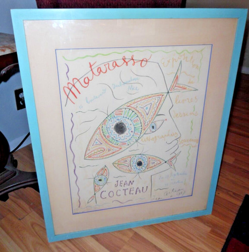 Jean cocteau 1957 lithograph - cocteau,
